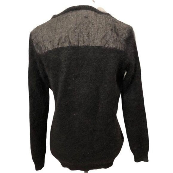 J Brand Angora V Neck Pullover Sweater Black sz XS - Picture 3 of 4